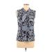 Tommy Hilfiger Sleeveless Top Blue Paisley High Neck Tops - Women's Size Medium - Print Wash