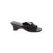 Liz Claiborne Mule/Clog: Slip-on Wedge Casual Black Solid Shoes - Women's Size 8 - Open Toe