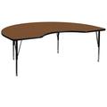 Flash Furniture Goddard 48"W x 72"L Kidney HP Laminate Activity Table - Adjustable Legs Laminate/Metal in Brown | 25.25 H in | Wayfair