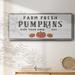 The Holiday Aisle® Farm Fresh Pumpkins Premium Framed Canvas- Ready To Hang Canvas, Solid Wood in Black/Orange | 12" H x 30" W x 1.5" D | Wayfair