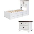 Charlton Home® Ciaren Platform 2 Piece Bedroom Set Wood in Brown/Green/White | 46.9 H x 42.8 W x 86.3 D in | Wayfair