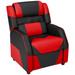 Isabelle & Max™ Aalanah 16" Recliner Chair & Ottoman Faux Leather/Wood/Foam/Metal in Red/Black | 32 H x 24 W x 27.5 D in | Wayfair