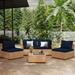 Latitude Run® Kallia 5 Piece Sofa Seating Group w/ Cushions in Blue | 25.8 H x 115.2 W x 53.6 D in | Outdoor Furniture | Wayfair