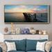 Rosecliff Heights Dockside Framed On Canvas Print Canvas, Solid Wood in Black/Blue/Yellow | 24 H x 60 W x 1.5 D in | Wayfair