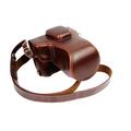 LORIER 18-50mm Lens Camera Bag Leather Belt with Open Battery Design PU Leather Camera Bag Fit for Fuji XT10 XT20 XT30 Camera Bag (Color : Coffee)