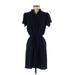 Ann Taylor Factory Casual Dress - Shirtdress: Blue Solid Dresses - Women's Size X-Small