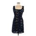 Philosophy di Alberta Ferretti Casual Dress - Sheath Square Sleeveless: Blue Solid Dresses - Women's Size 8