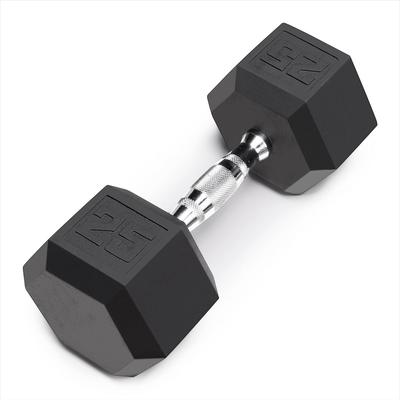 25 Lb Rubber Hex Dumbbell, UNIT