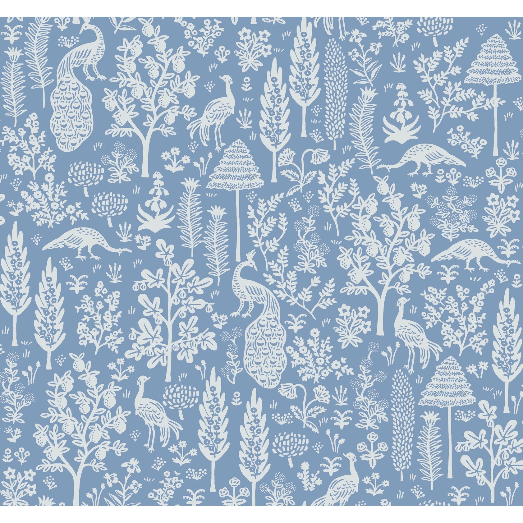 Rifle Paper Co.Menagerie Toile Light Blue Wallpaper