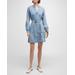 Lila Tiered Faded Denim Mini Dress