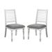 Wren 24 Inch Dining Chair Set of 2, Gray Fabric Cushion, Antique White Wood