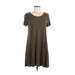 Mossimo Casual Dress - A-Line Scoop Neck Short sleeves: Green Print Dresses - Women's Size Medium