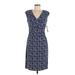 American Living Casual Dress - Sheath V Neck Sleeveless: Blue Dresses - Women's Size 6