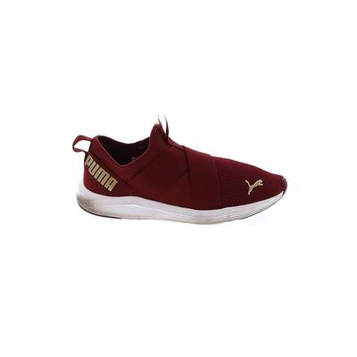 Puma Sneakers: Slip-on Platform Casual Burgundy Color Block Shoes - Women's Size 9 1/2 - Almond Toe