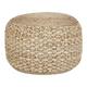 Pouf tissé en jute beige ⌀ 50 cm