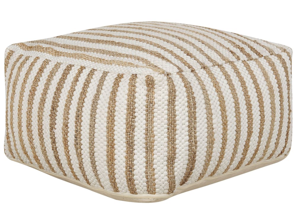 Pouf en tissu beige 60x30cm