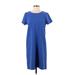 Chelsea28 Casual Dress - Shift Crew Neck Short sleeves: Blue Print Dresses - Women's Size Small