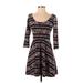 American Rag Cie Casual Dress - Fit & Flare: Black Print Dresses - Women's Size Small