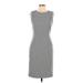 Calvin Klein Casual Dress - Sheath Crew Neck Sleeveless: Gray Dresses - Women's Size 10