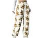 Women Cute Bear Pajamas Bottoms Soft Cozy Plush High Waist Sleep Pants Teen Girls Warm Sleepwear Pjs Lounge Pants