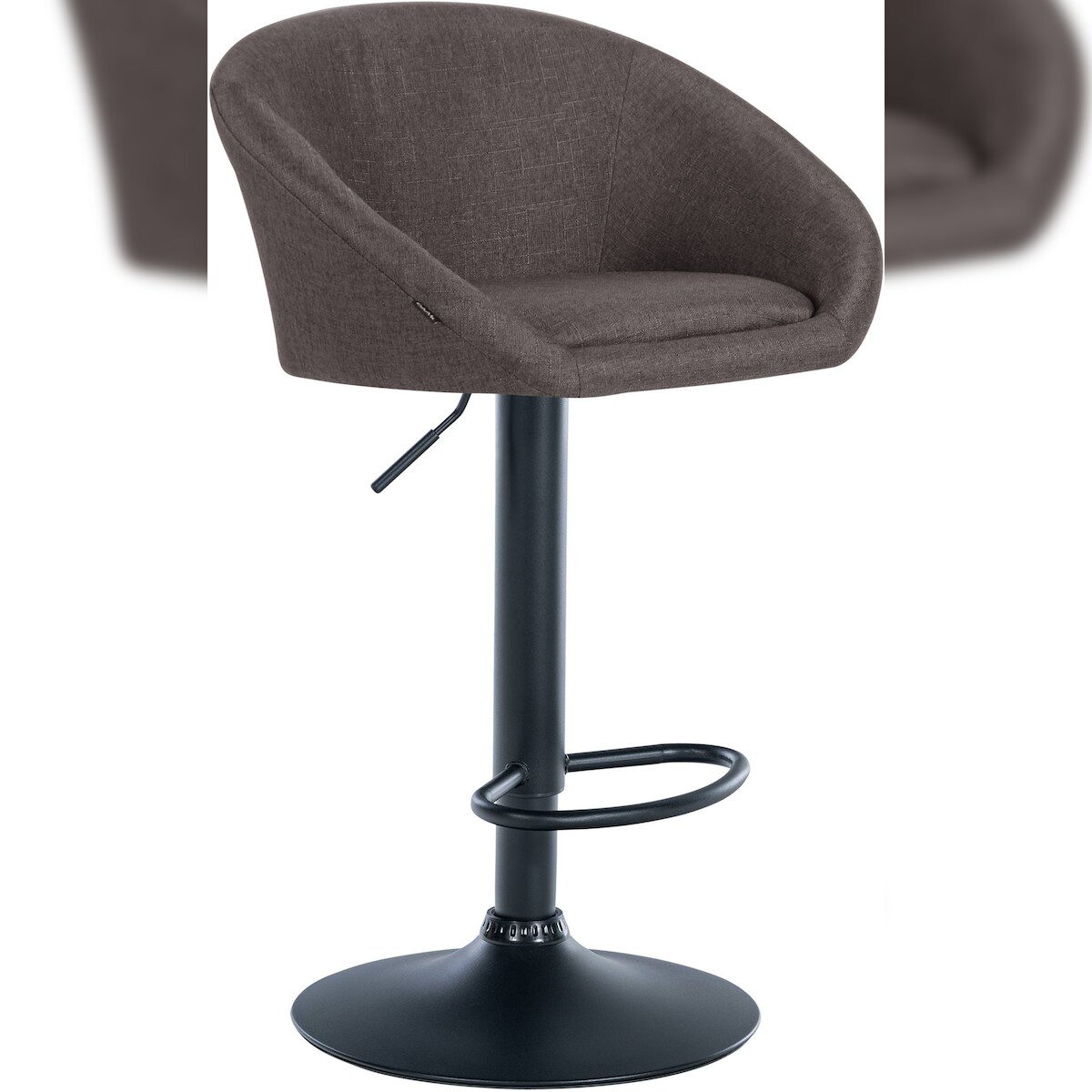 CLP Barhocker Davie Stoff dunkelgrau/Metall matt schwarz Image