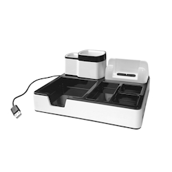 Monolith Schreibtisch-Organizer - 3 USB Ports - Weiss/Schwarz Image