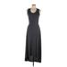 Jessica Simpson Casual Dress - High/Low Scoop Neck Sleeveless: Gray Print Dresses - Women's Size Medium