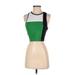 Derek Lam 10C Athleta Active Tank Top: Green Color Block Activewear - Women's Size Small