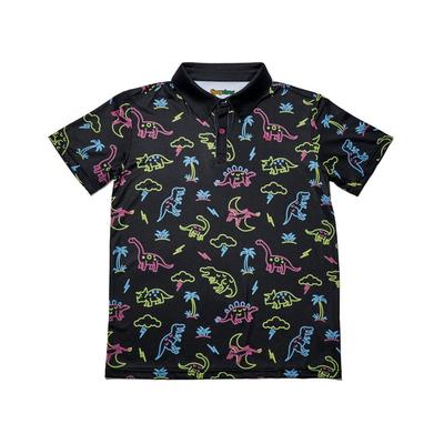Boy's Neon Dinosaur Polo Shirt