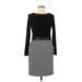 Lauren by Ralph Lauren Casual Dress - Sweater Dress: Black Houndstooth Dresses - Women's Size 6 Petite