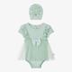 Caramelo Kids Baby Girls Green Cotton Dress Set