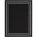 Nourison Sandy Indoor / Outdoor Solid Area Rug Black/Ivory 9 x12 9 x 12 Black Rectangle