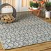 JONATHAN Y Trebol Moroccan Geometric Textured Weave Indoor/Outdoor Area Rug Light Gray/Navy 8 X 10 Geometric 8 x 10 Outdoor Indoor Living Room