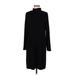 J.Jill Casual Dress - Sweater Dress: Black Dresses - Women's Size Medium Petite
