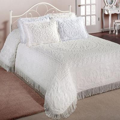 Chenille Medallion Bedspread, Full / Double, Burgu...