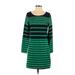 Banana Republic Factory Store Casual Dress - Mini Scoop Neck 3/4 sleeves: Green Color Block Dresses - Women's Size 2X-Small