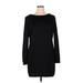 Dress the Population Casual Dress - Sweater Dress: Black Solid Dresses - New - Women's Size X-Large