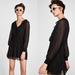 Zara Dresses | Nwt Zara Basic Black Chiffon Polka Dotted Dress | Color: Black | Size: Xs