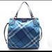 Burberry Bags | Burberry Blue & Black Plaid Nylon Tote Bag | Color: Black/Blue | Size: Read Description **