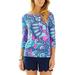 Lilly Pulitzer Tops | Lilly Pulitzer Alida Top Multi Sea Jewels Pink Blue With Gold Buttons Shoulder | Color: Blue/Pink | Size: Xs