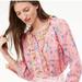 J. Crew Tops | J. Crew Liberty Of London Floral Poplin Popover Blouse Preppy Boho Pink Xxs | Color: Blue/Pink | Size: Xxs