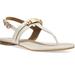 Coach Shoes | Coach Caterine Ivory Patent Leather T-Strap Thong Sandals Sling Back Flats 9.5 | Color: Cream | Size: 9.5