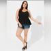 Torrid Tops | New 6x(30w) Torrid Babydoll Crinkle Gauze Peplum Racerback Tank- Blac | Color: Black | Size: 30w