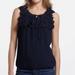 Anthropologie Tops | Anthropologie Navy Petal Pleated Blouse By Leif Notes Sz 4 | Color: Blue | Size: 4