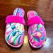 Lilly Pulitzer Shoes | Lilly Pulitzer Pink Leaf Print Closed Toe House Slippers Size 7/8 | Color: Blue/Pink | Size: 7