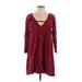 American Eagle Outfitters Casual Dress - Sweater Dress: Burgundy Dresses - Women's Size Small