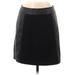 Ann Taylor LOFT Faux Leather Skirt: Black Solid Bottoms - Women's Size 6 Petite