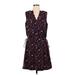 Gap Casual Dress - Mini V-Neck Sleeveless: Black Floral Dresses - Women's Size Small