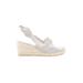 Lauren by Ralph Lauren Wedges: White Print Shoes - Women's Size 8 1/2 - Open Toe