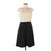 Adrianna Papell Casual Dress: Black Polka Dots Dresses - Women's Size 6